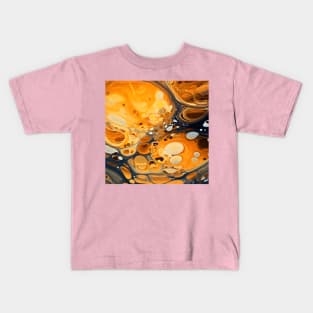 Golden Marble Liquid Art Kids T-Shirt